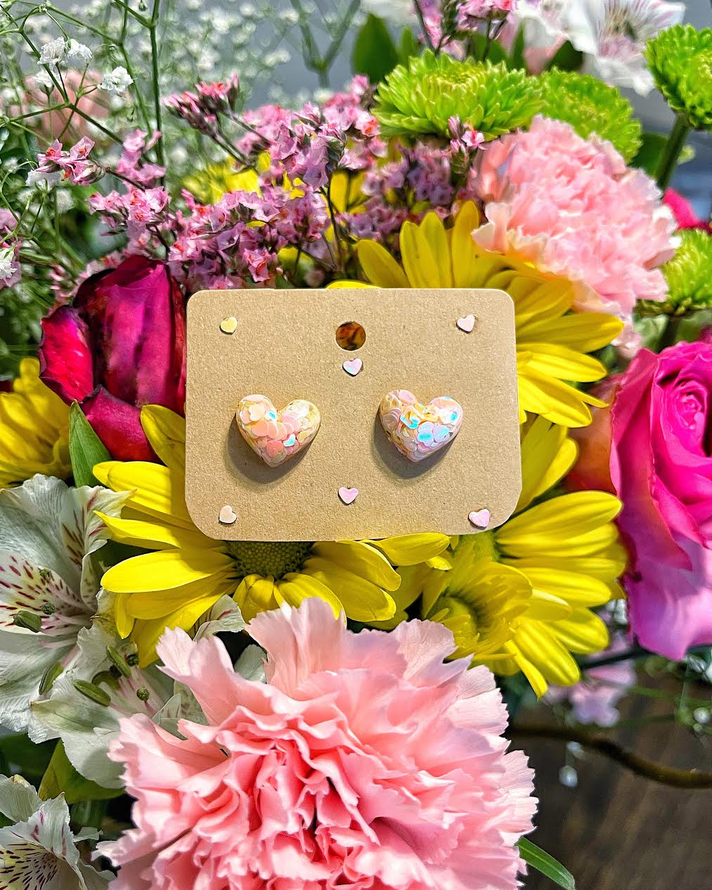 Valentine Heart Confetti Earrings