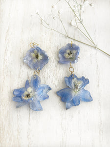 Blue Delphinium Earrings